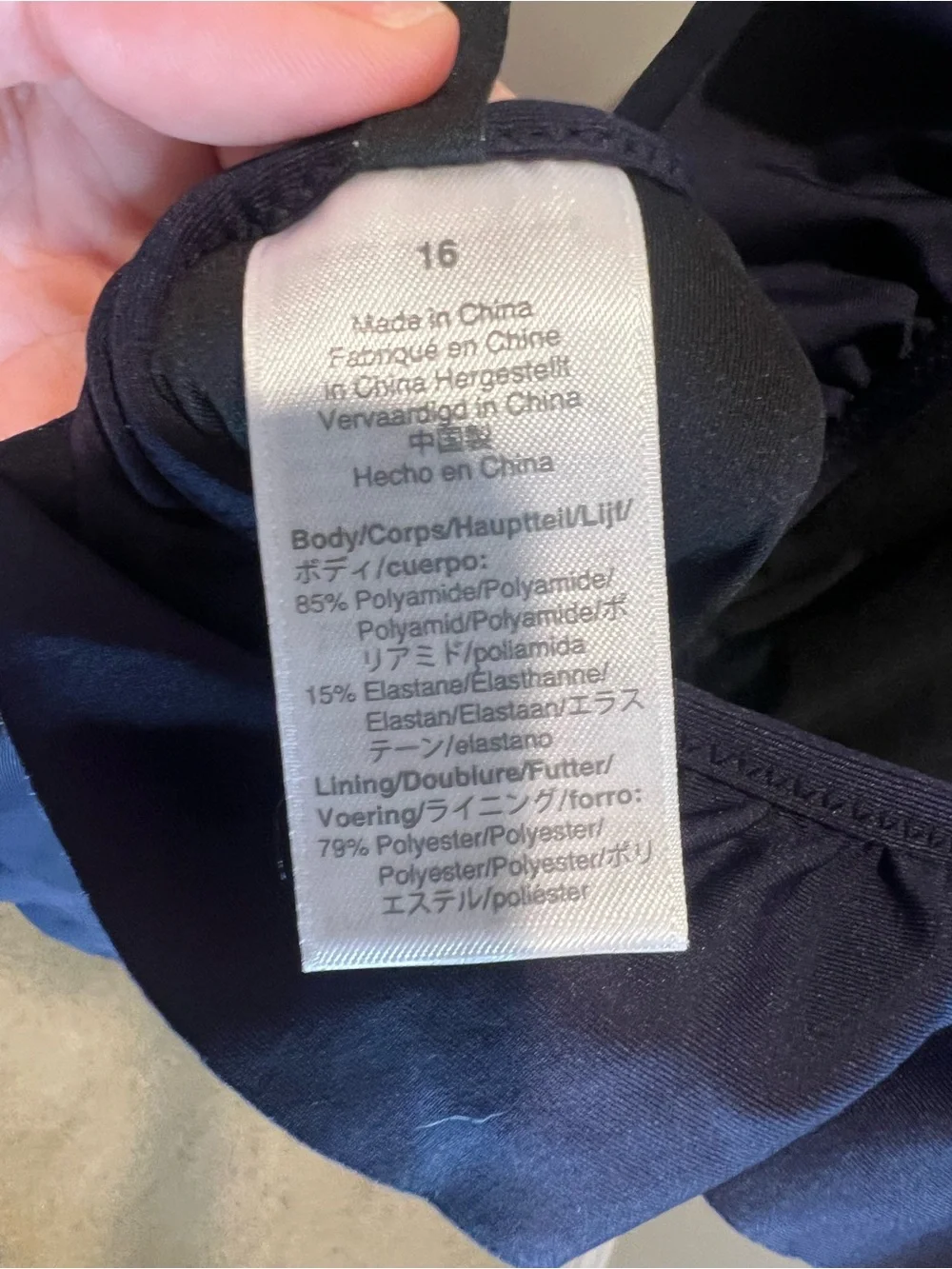 Women’s JCrew Navy Ruffle-Trim One-Piece Swimsuit size 16